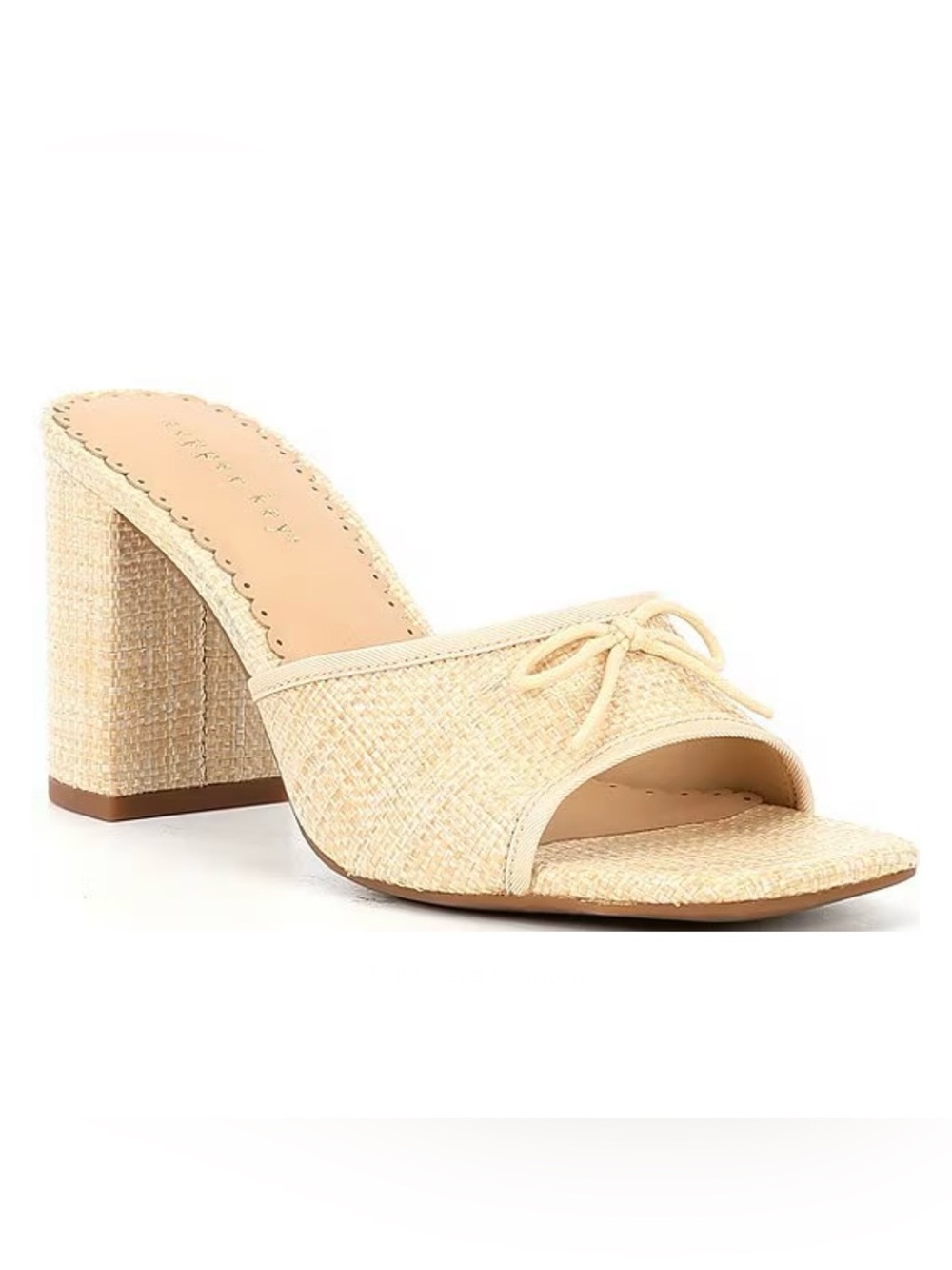 Cape Raffia Bow Detail Dress Slide Sandals